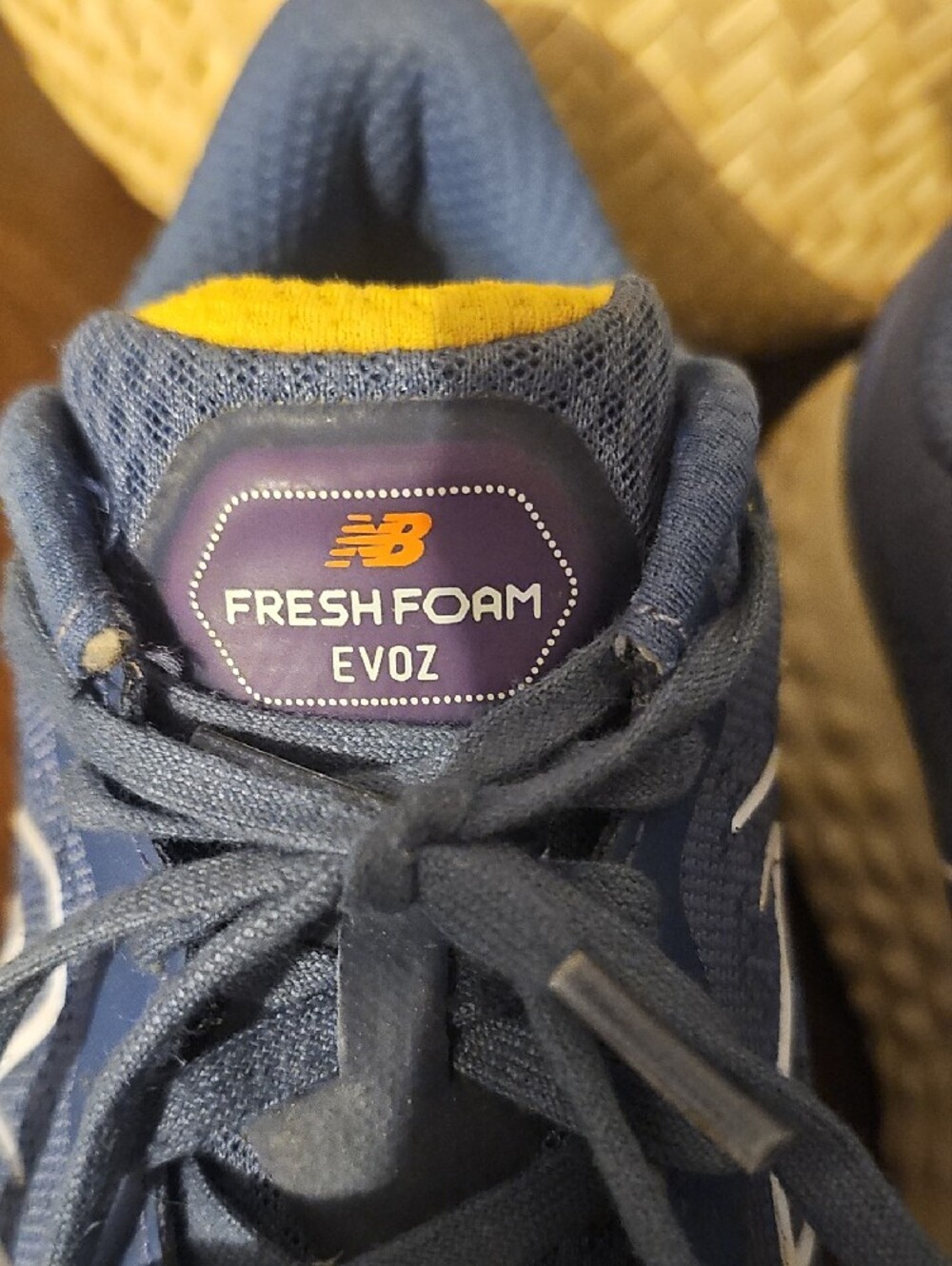 New Balance Women's Navy and Yellow Fresh Foam EvoZ Sneakers - Picture 3 of 7
